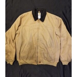 Carhartt Santa Fe Brown Jacket Black Lined Mens J14 CML Bomber Coat 2XL Tall XXL